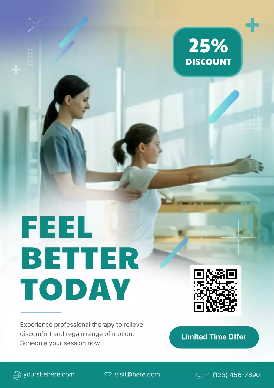 Teal Modern Physiotherapy Promotion
