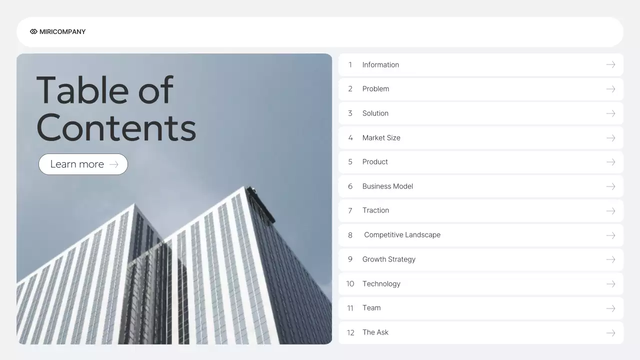 회색 모던 기업 설명회 안내