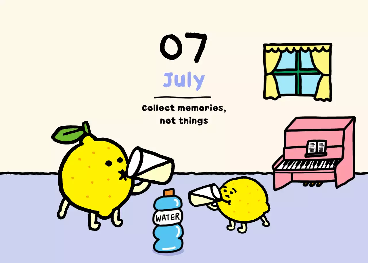 하늘색 아기자기한 달력 캘린더