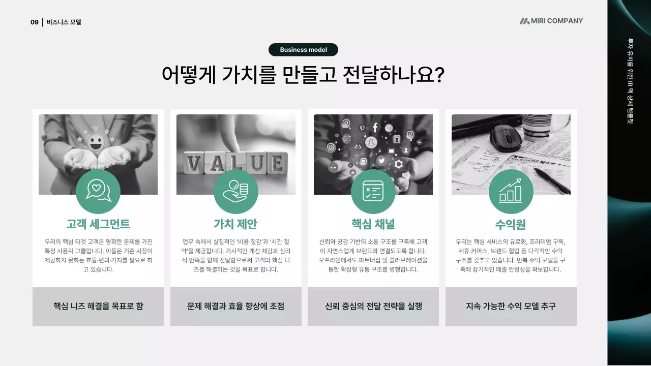 검정 미니멀 투자 보고서