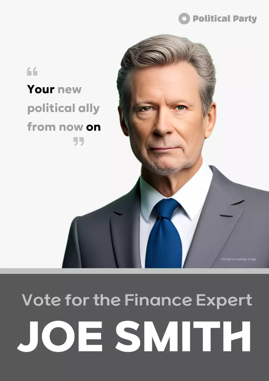 회색 전문 정치 홍보 포스터