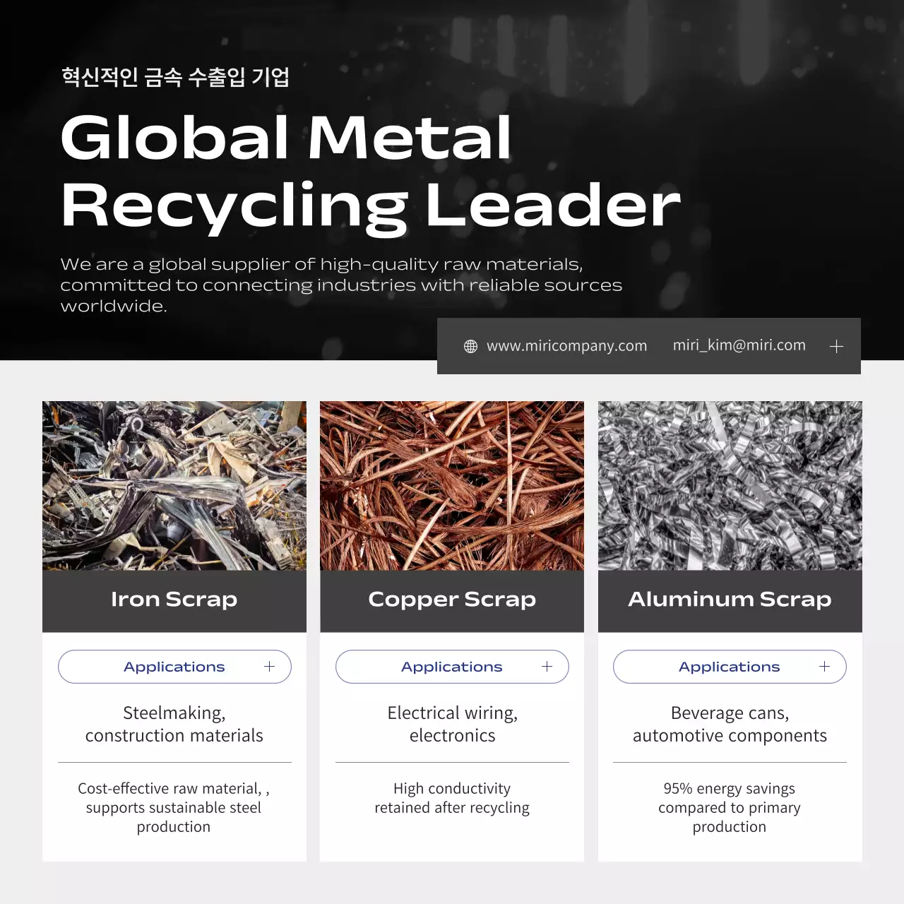 검정 모던 금속 재활용 광고