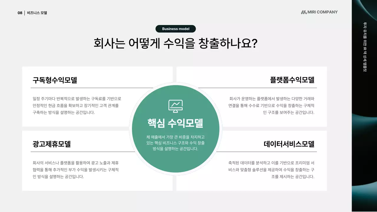 검정 미니멀 투자 보고서