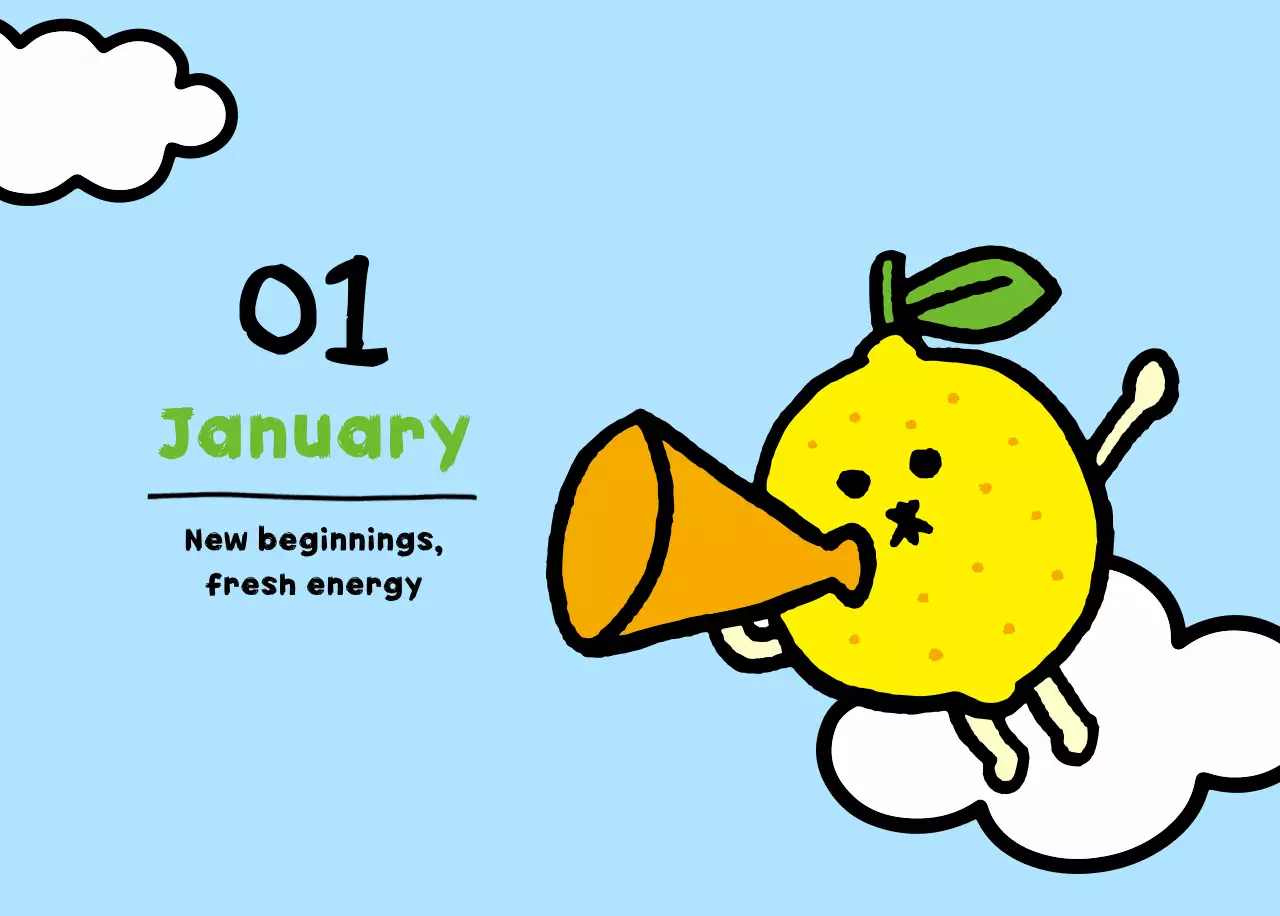 하늘색 아기자기한 달력 캘린더