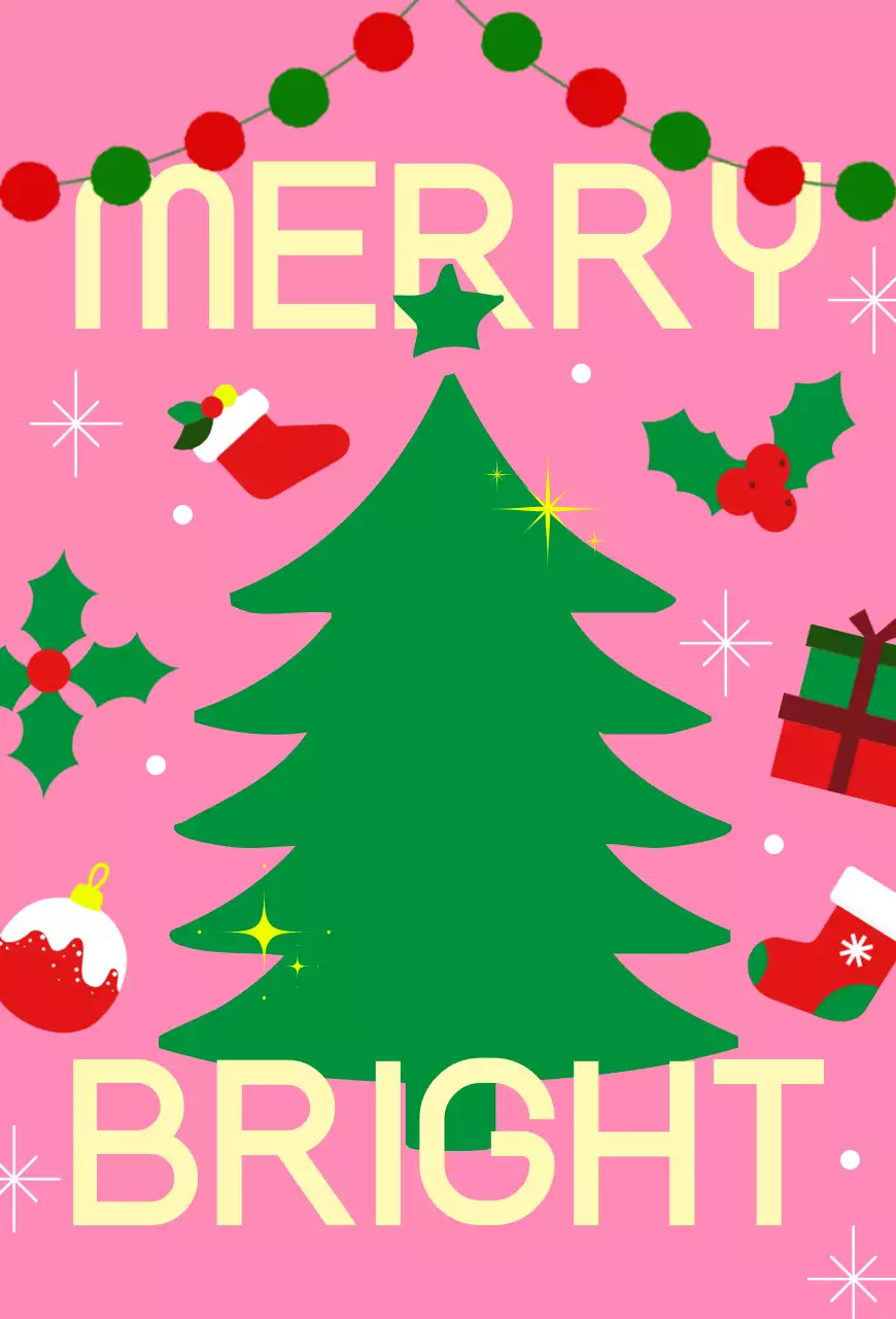 핑크 아기자기한 크리스마스 엽서