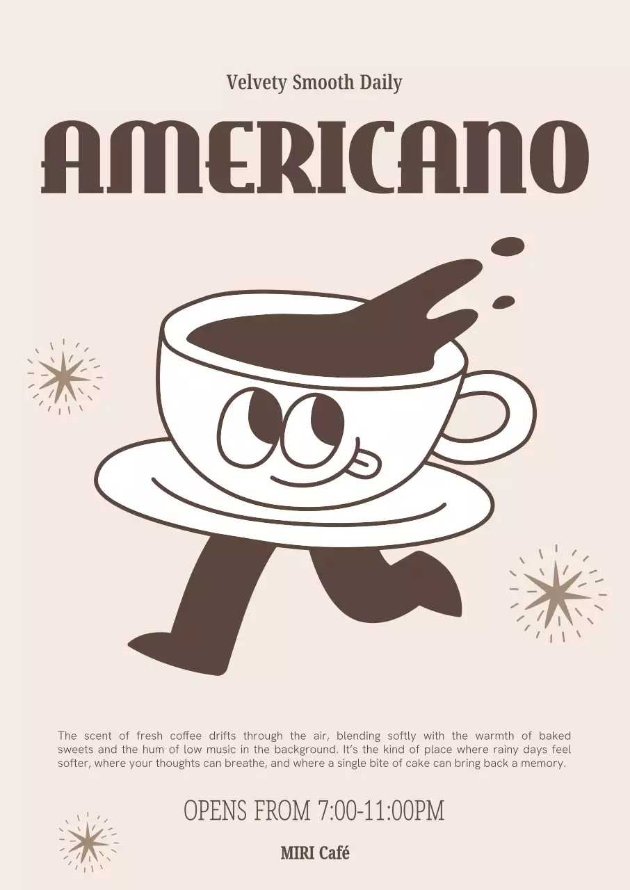 베이지 레트로 커피 광고