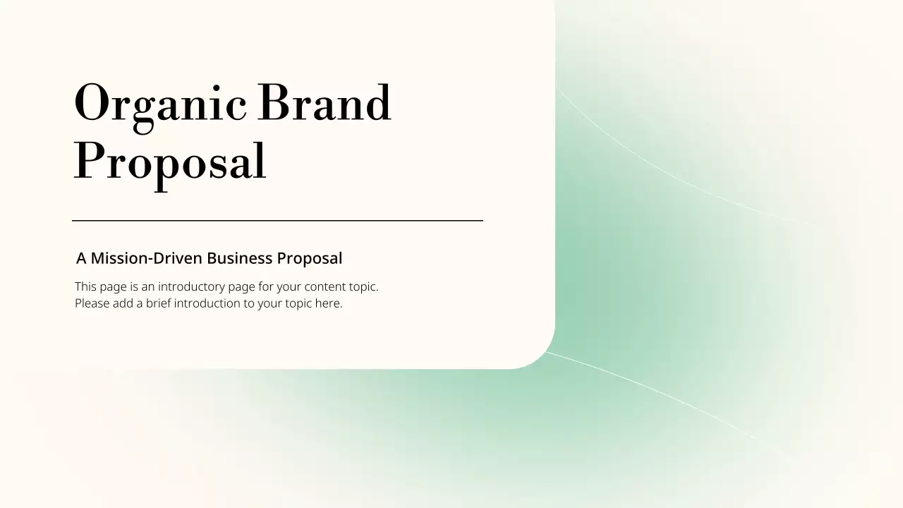 Green Minimalist Business Plan Presentation