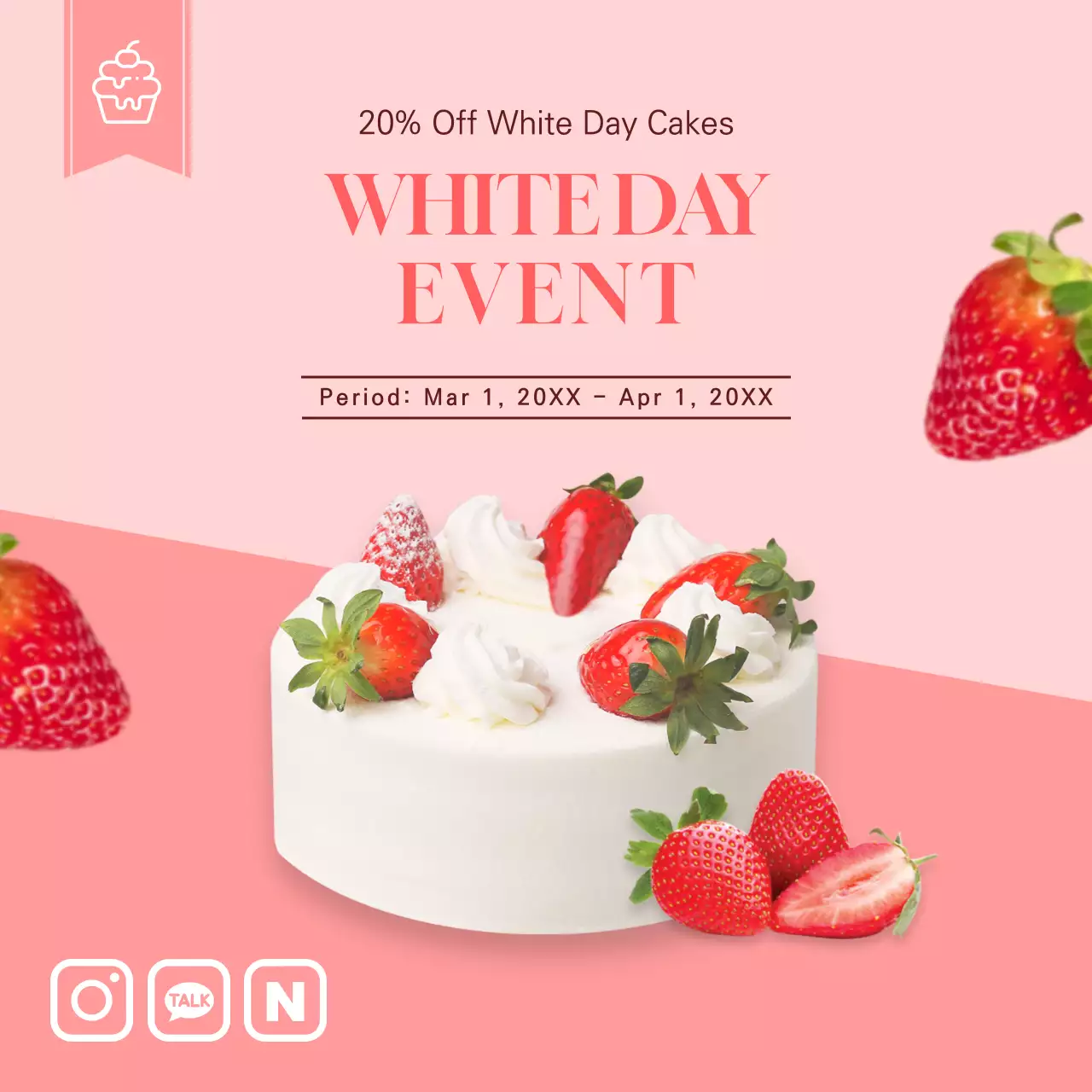Pink Trendy Cake Promotion Social Media Post
