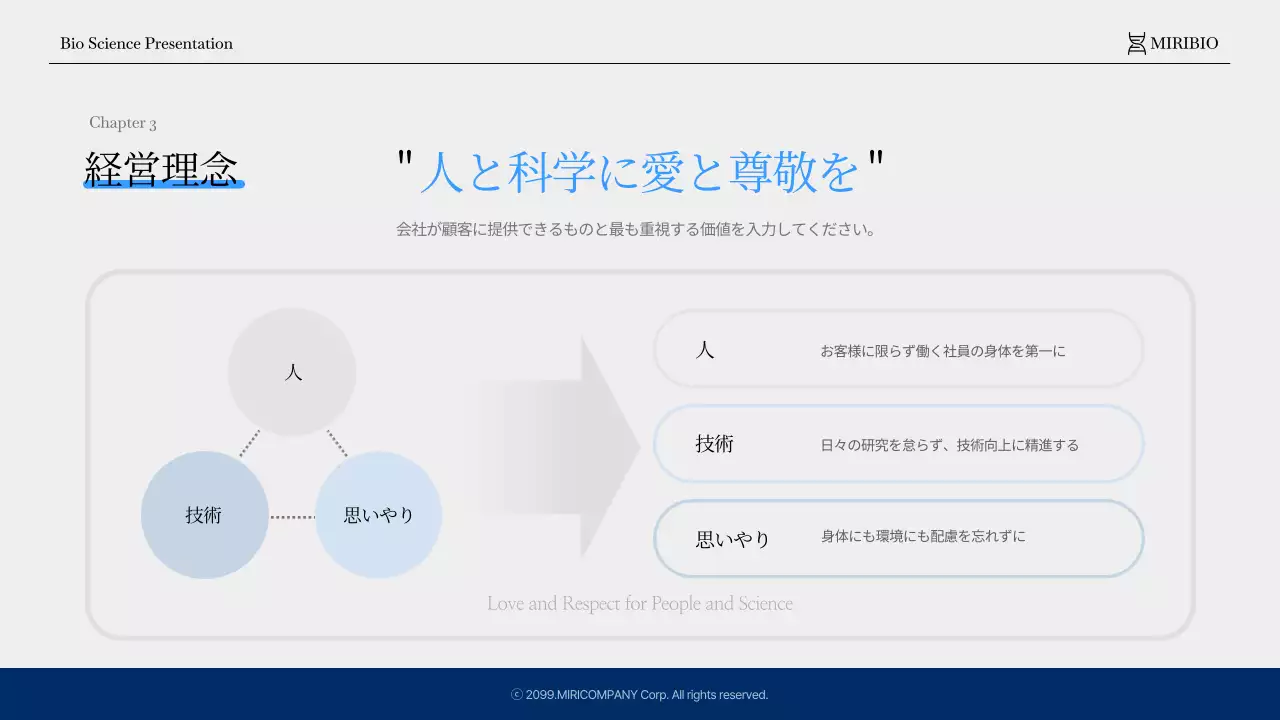 藍色と青のモダンな医療製薬会社紹介書