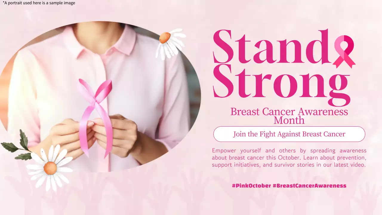 Pink Elegant Awareness Announcement YouTube Thumbnail