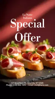 Red Elegant Italian Menu Promotion Instagram Story