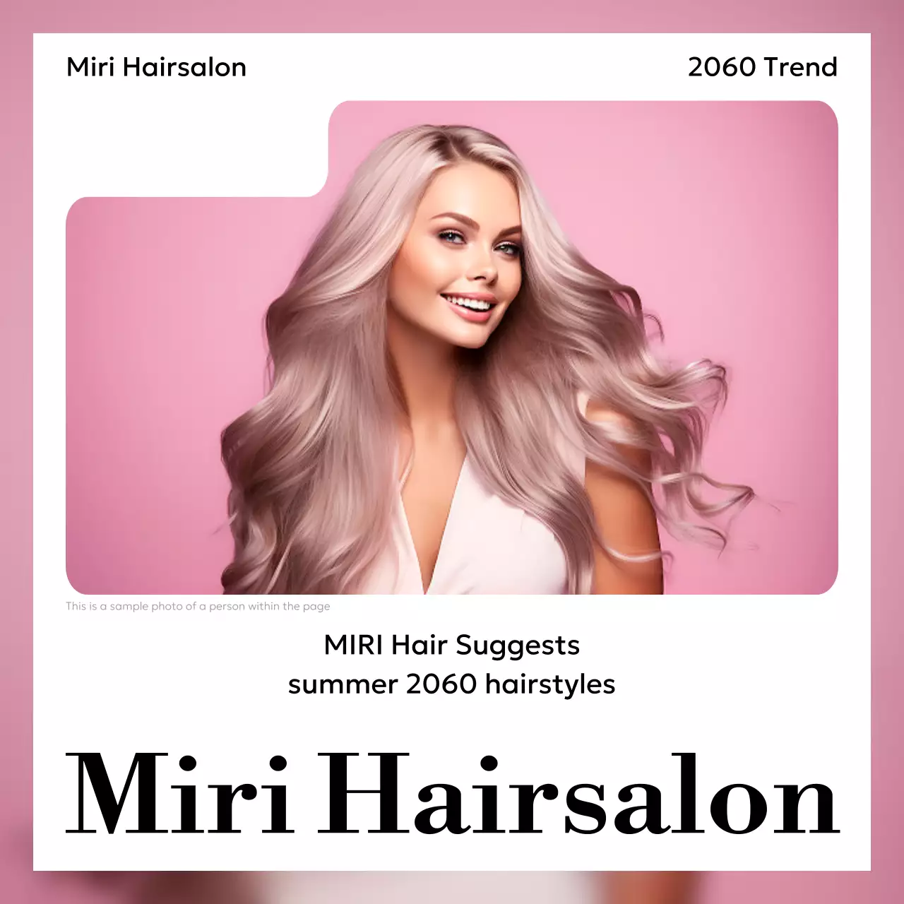 Pink Trendy Hairstyle Promotion Social Media Post
