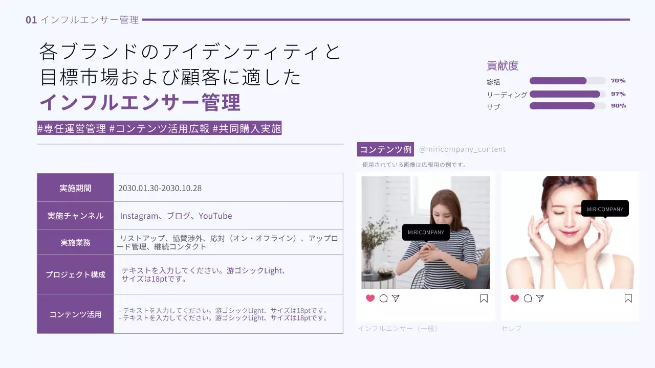 ラベンダー シンプル マーケティング ポートフォリオ プレゼンテーション