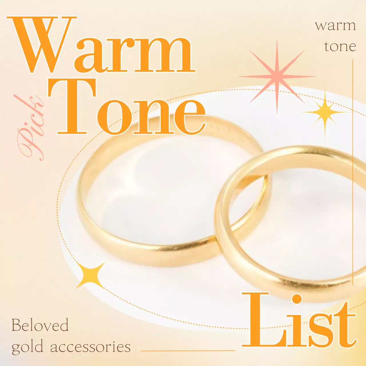 Gold accessories look lovely against an orange background