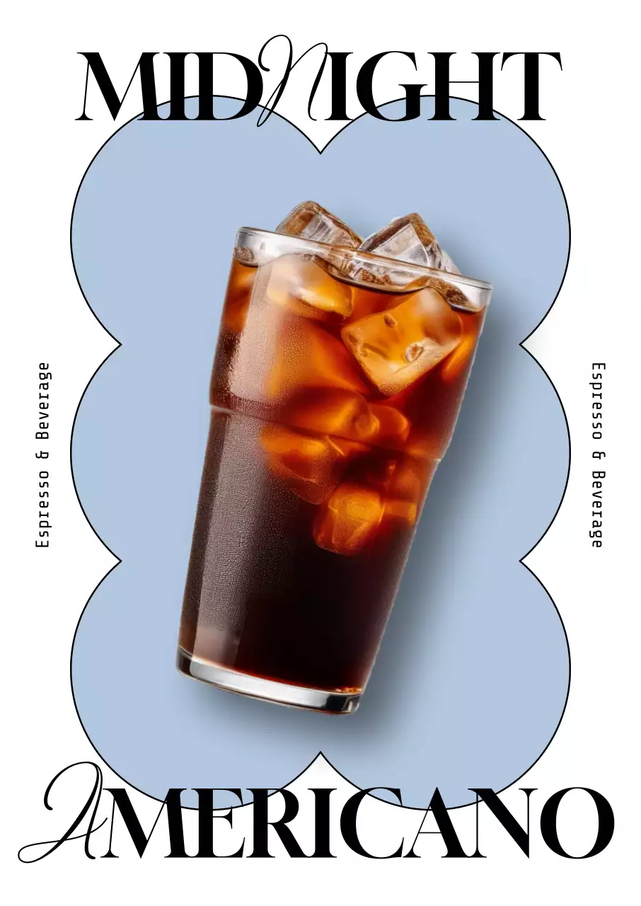 하늘색 모던 커피 광고