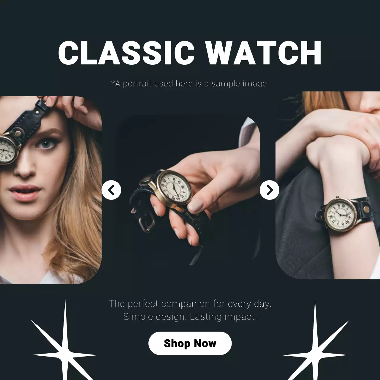 검정 심플 시계 광고