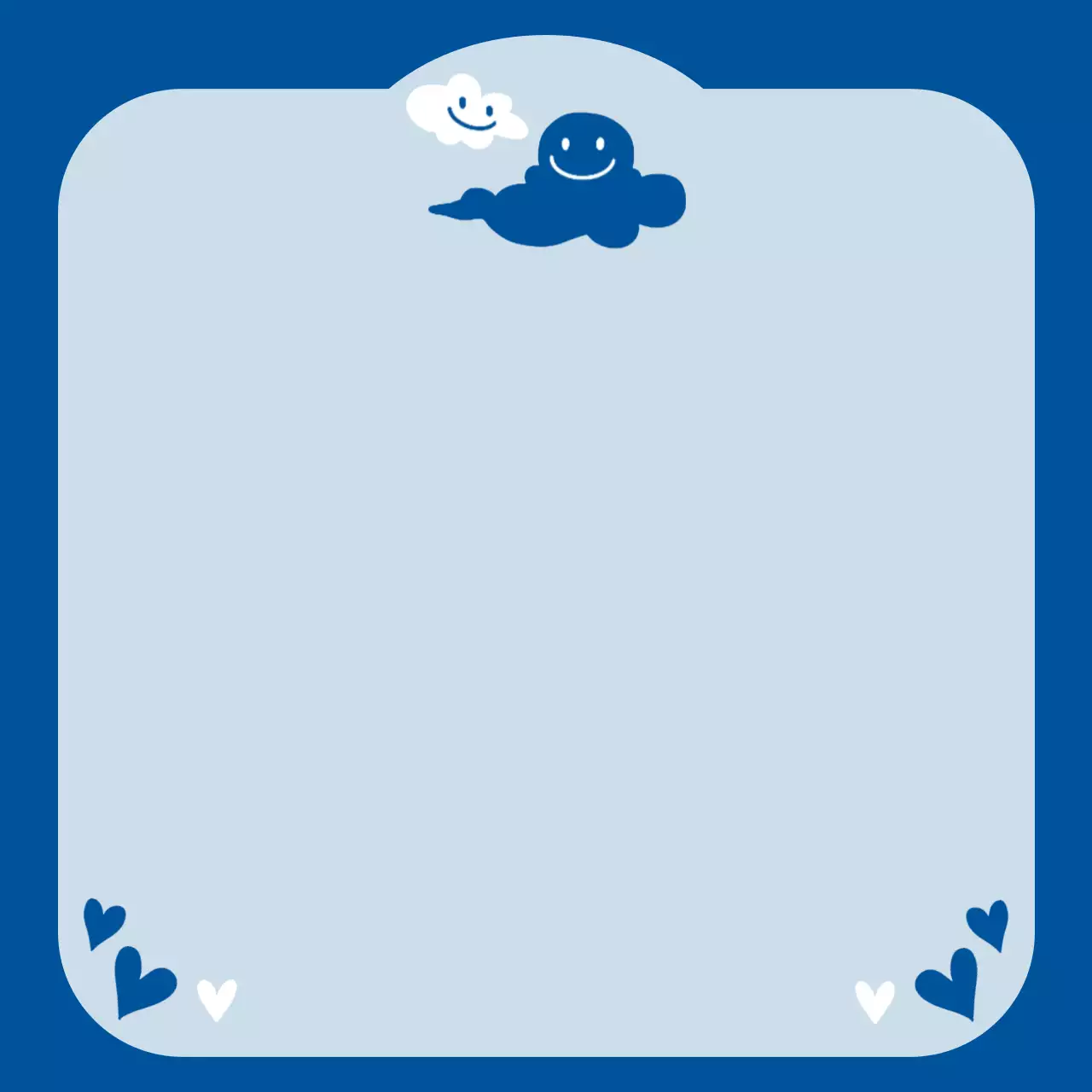 파랑 아기자기한 구름 하트