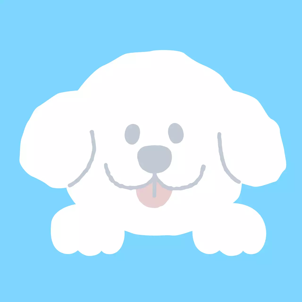 하늘색 아기자기한 강아지 문구