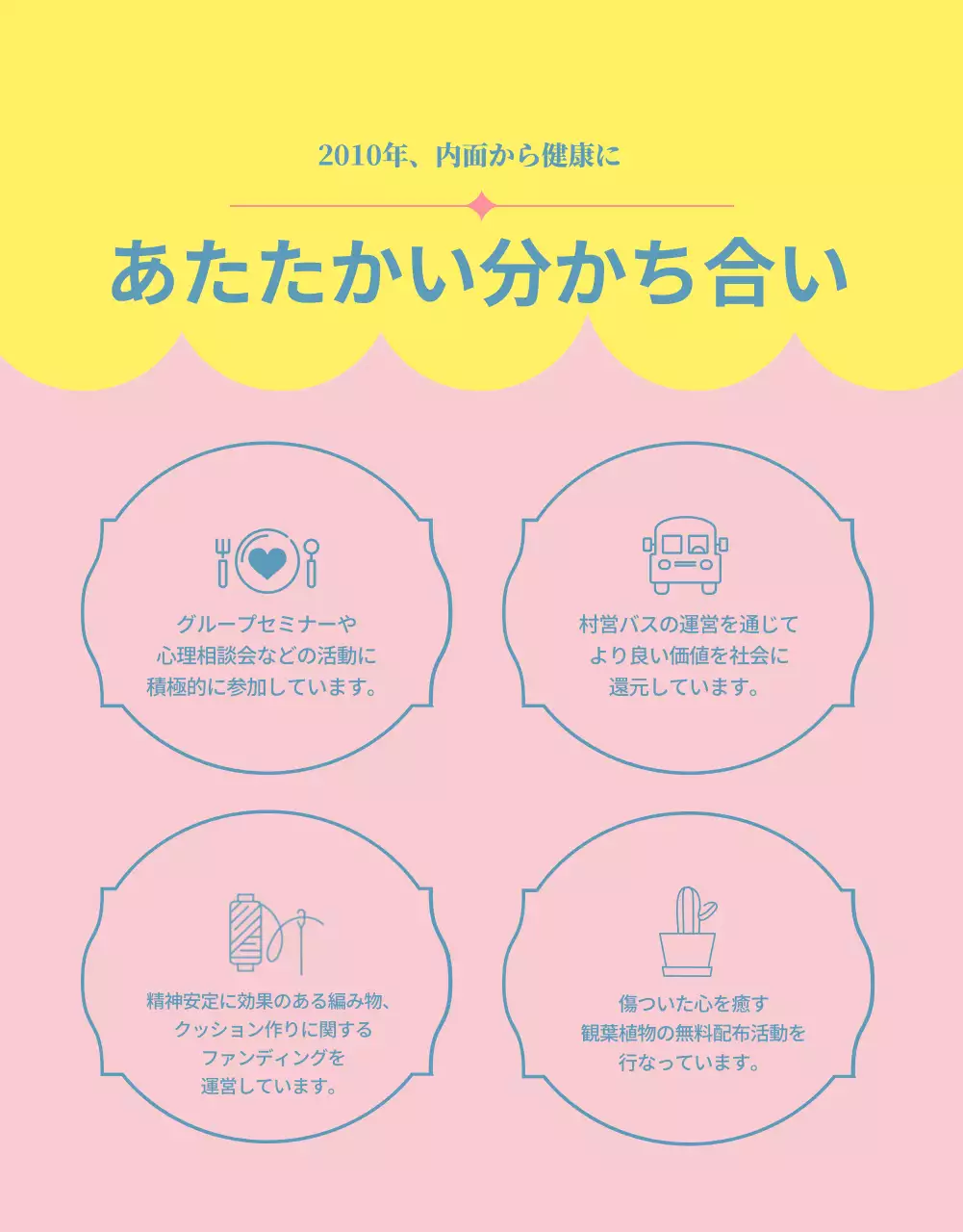 ピンクと水色の可愛らしい人形のファンディング紹介書