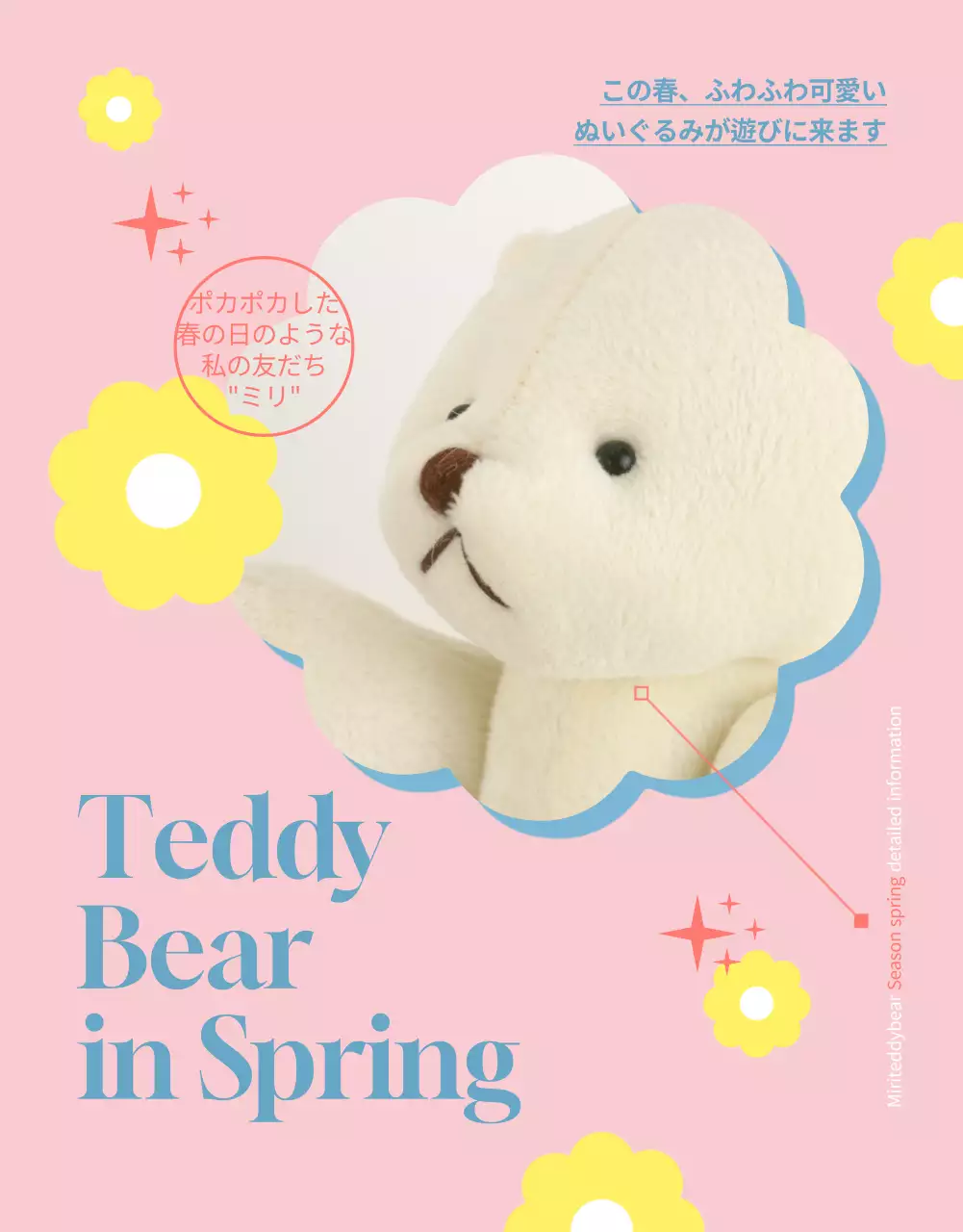 ピンクと水色の可愛らしい人形のファンディング紹介書