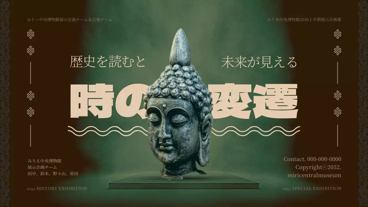 茶色 クラシック 歴史 ポスター プレゼンテーション