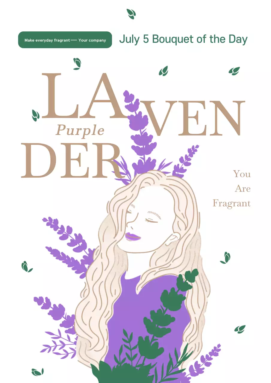 Purple Botanical Lavender Promotion Poster