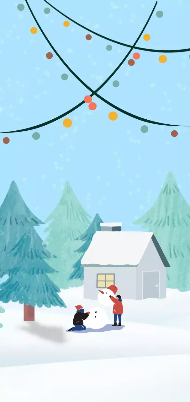 하늘색 아기자기한 겨울 축제