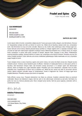 Black and gold modern business letterhead