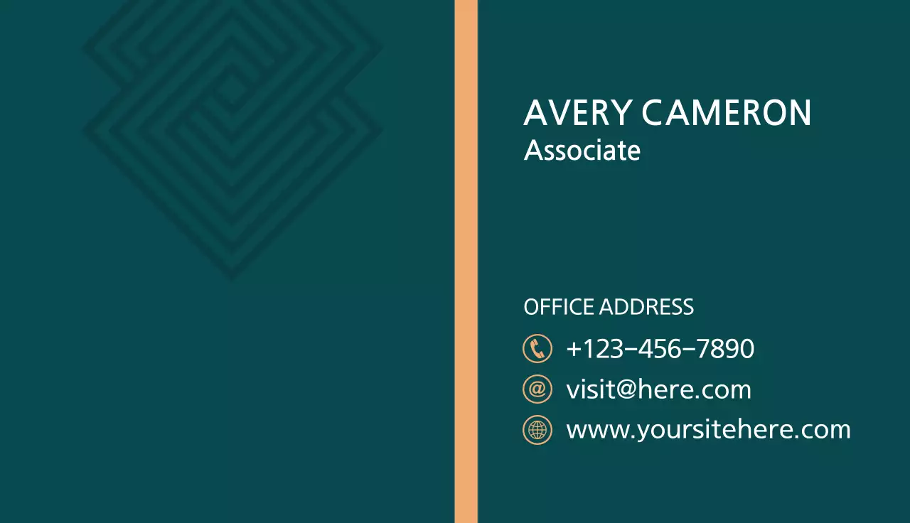 Teal Elegant Business Card