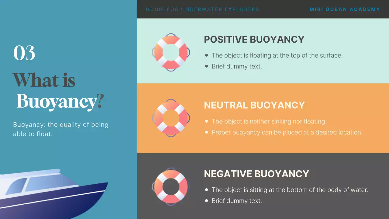 컬러풀한 일러스트와 기하학적인 컨셉을 가진 스쿠버 다이빙 프로그램 소개