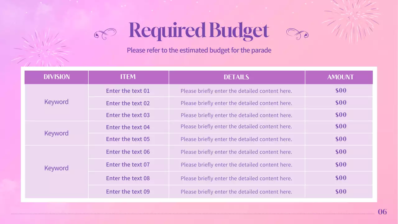 Pink Fantasy Parade Proposal Presentation