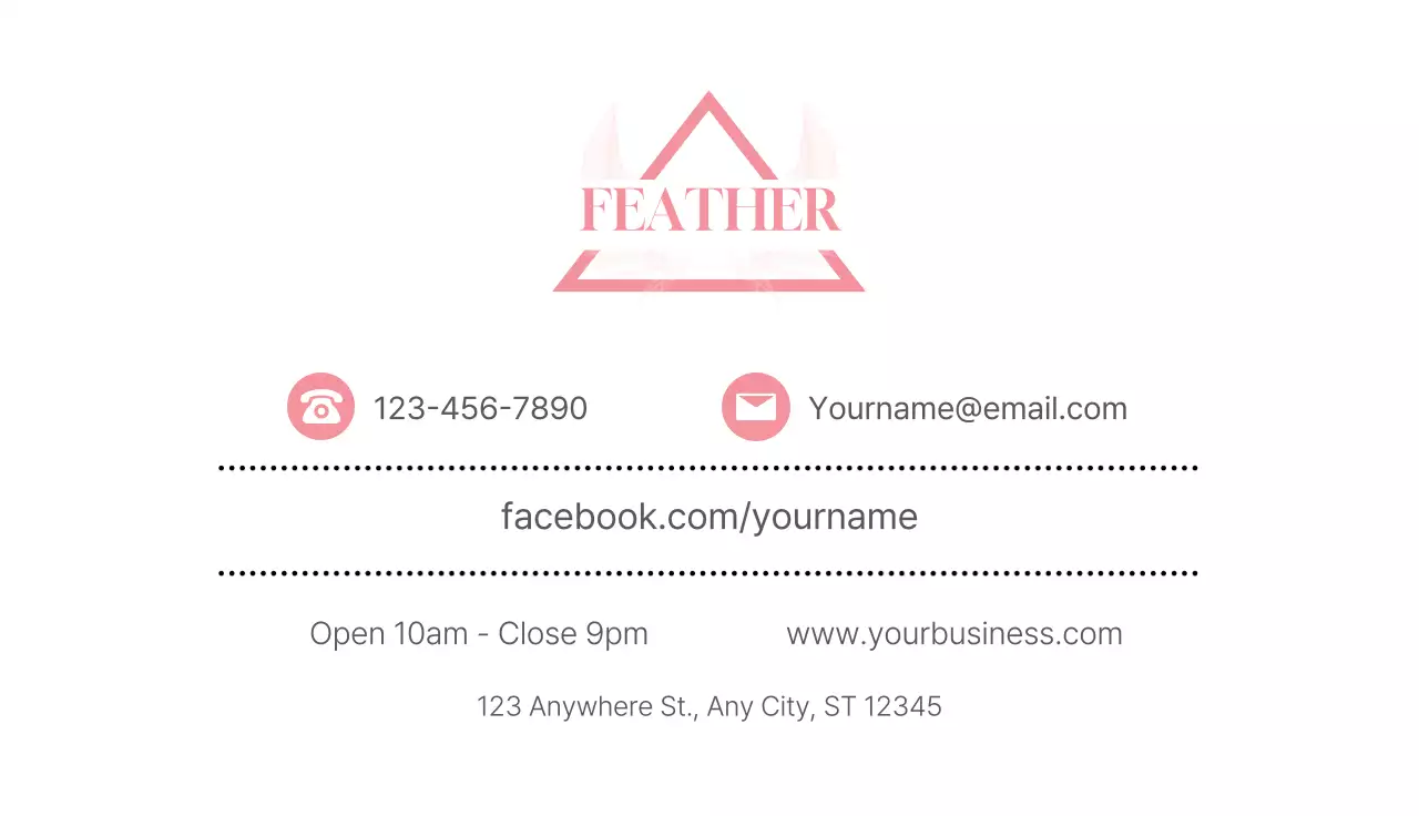 Pink Minimal Design Business Card