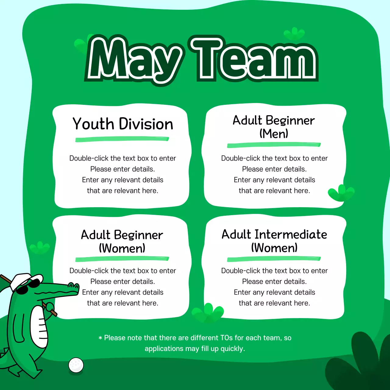 Green Cartoon Sports Recruitment Instagram Carousel