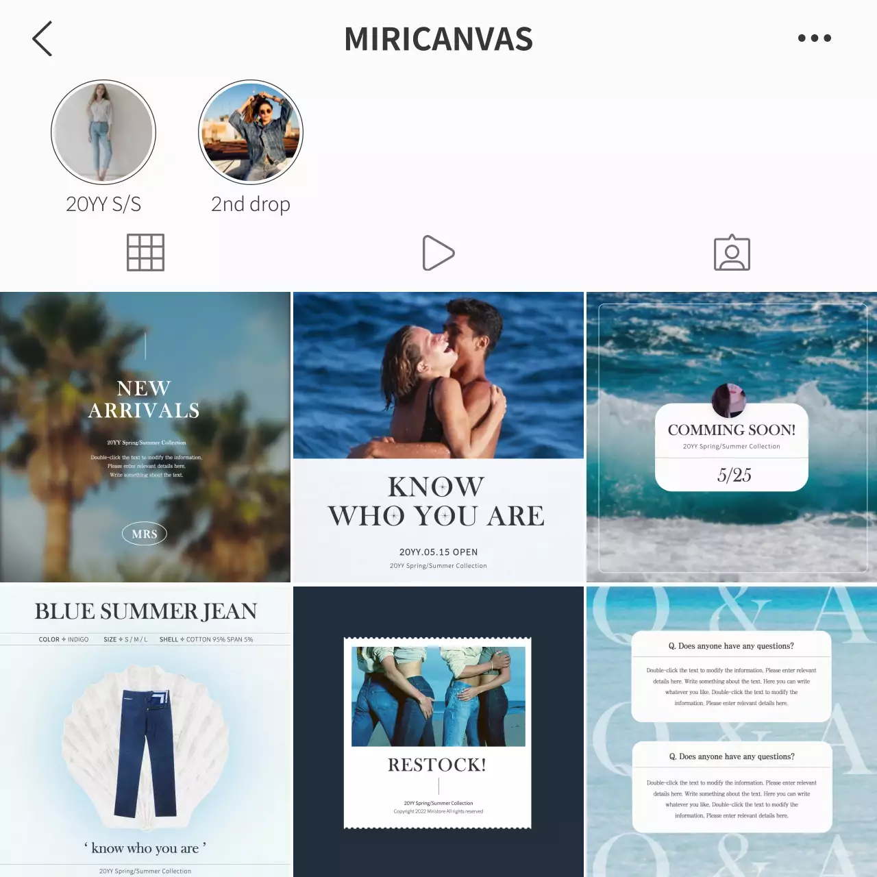 Blue's Ocean Beach Concept Photo Layout Bundle Pack