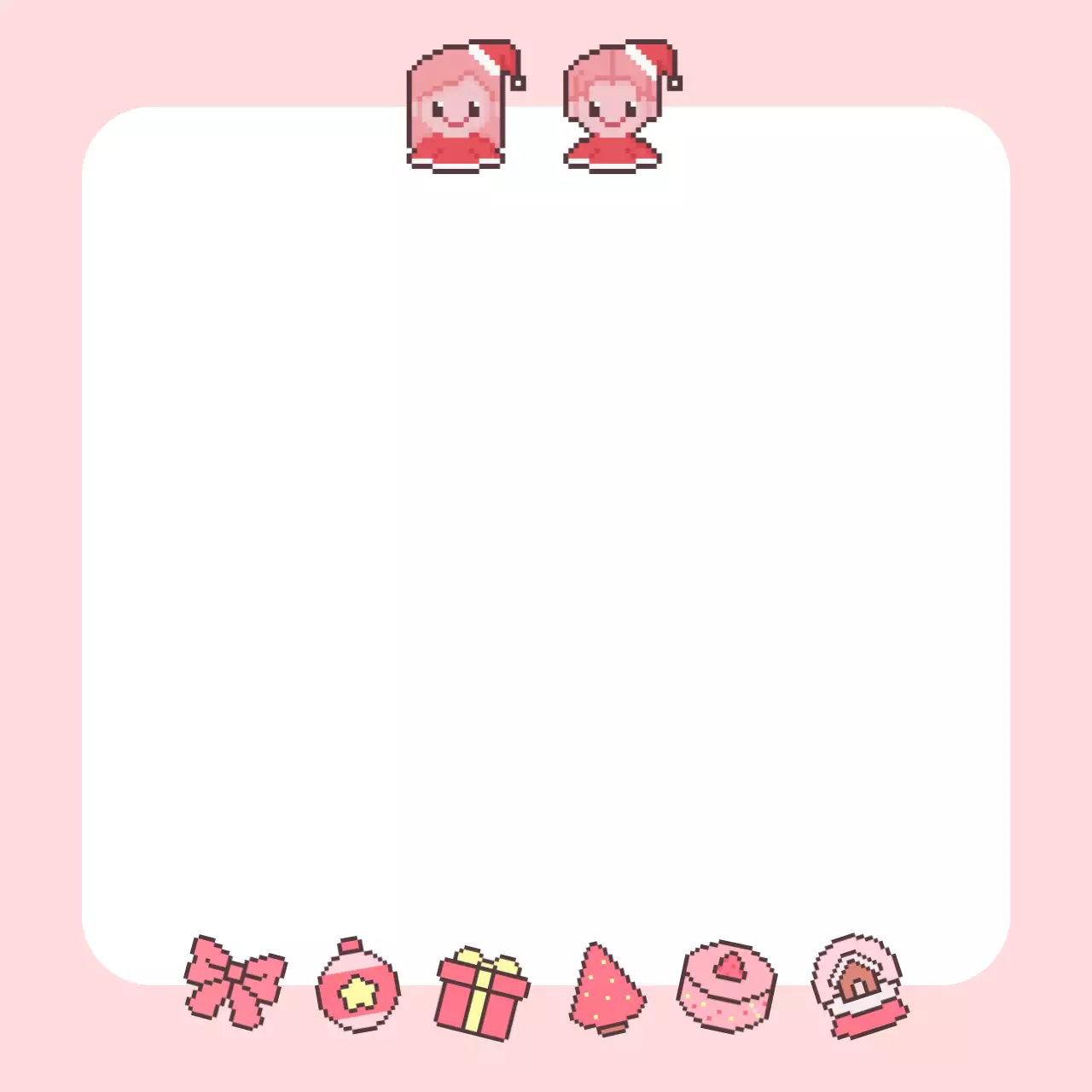 핑크 아기자기한 크리스마스 문구