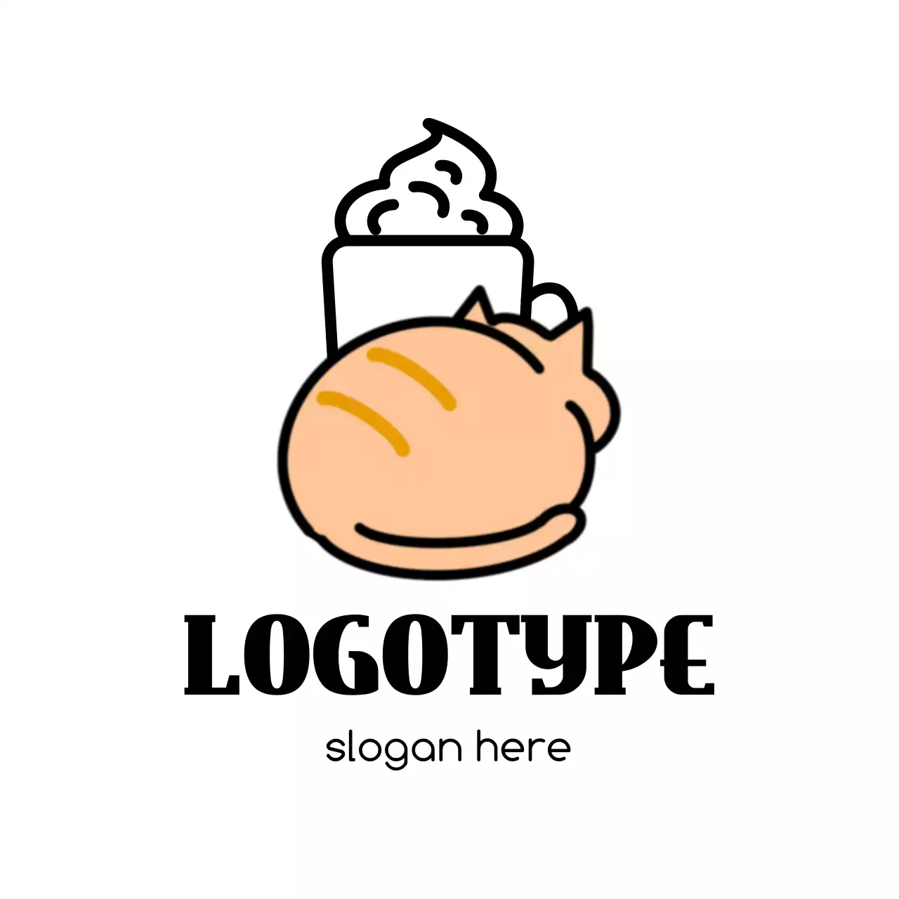 Beige Cute Cat Cafe Advertisement