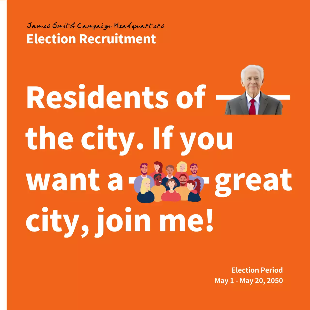 Orange Modern Election Promotion Instagram Carousel