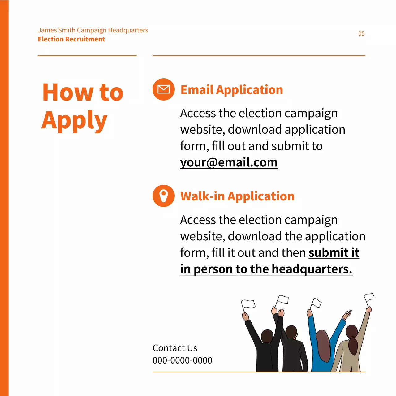 Orange Modern Election Promotion Instagram Carousel