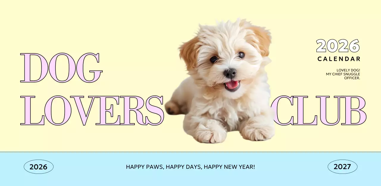 노랑 귀여운 반려동물 캘린더