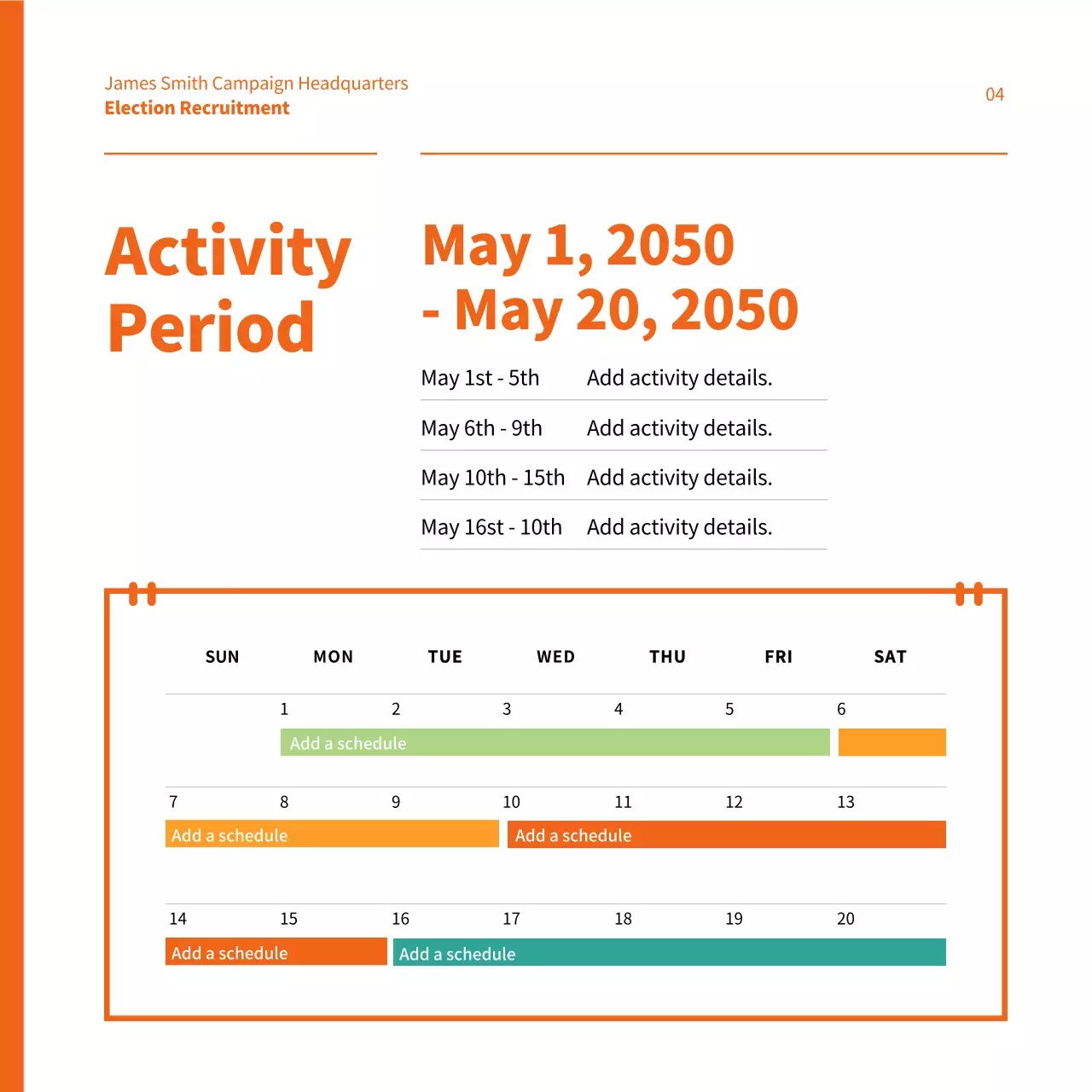 Orange Modern Election Promotion Instagram Carousel