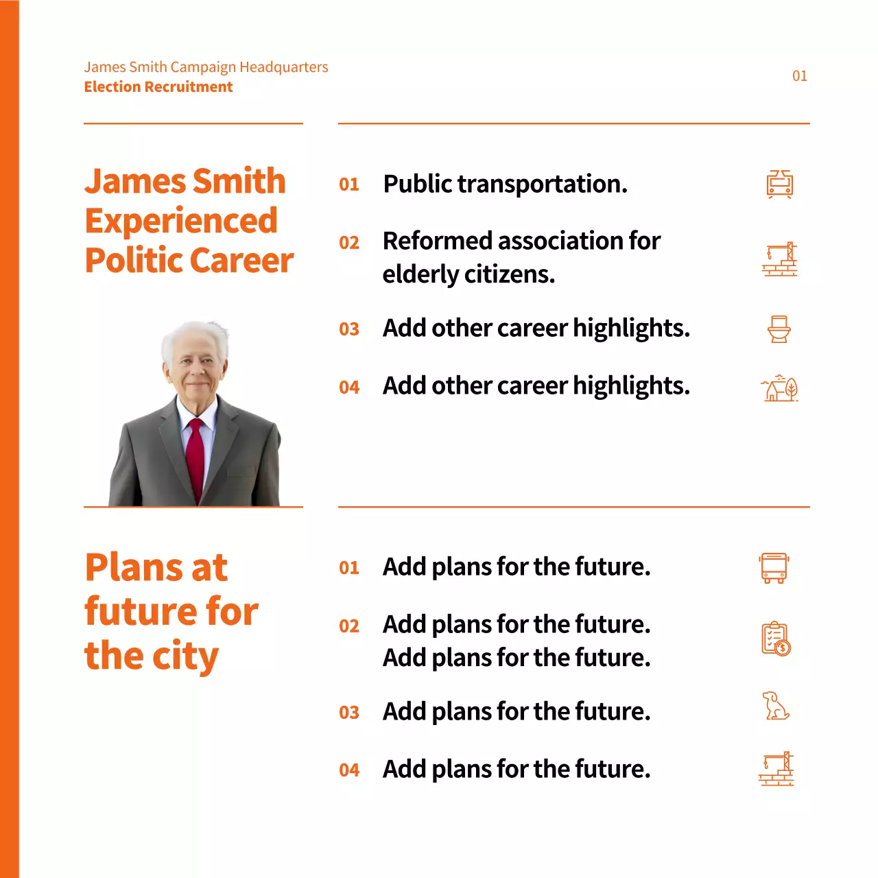 Orange Modern Election Promotion Instagram Carousel
