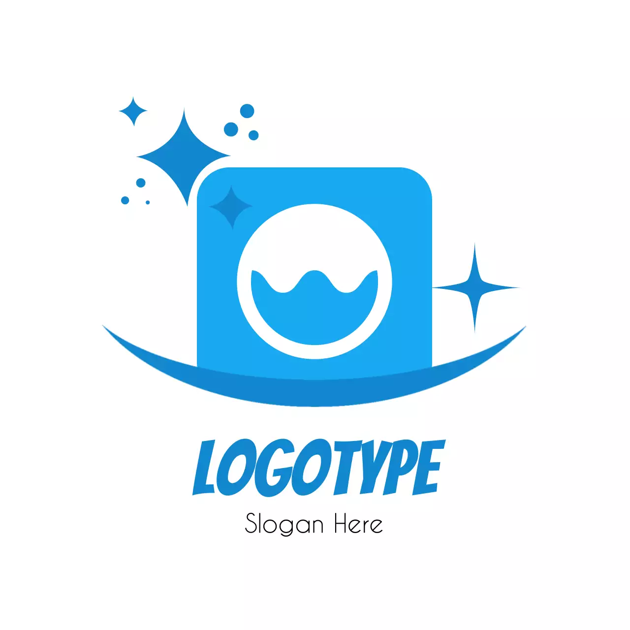 Blue Modern Laundry Advertisement