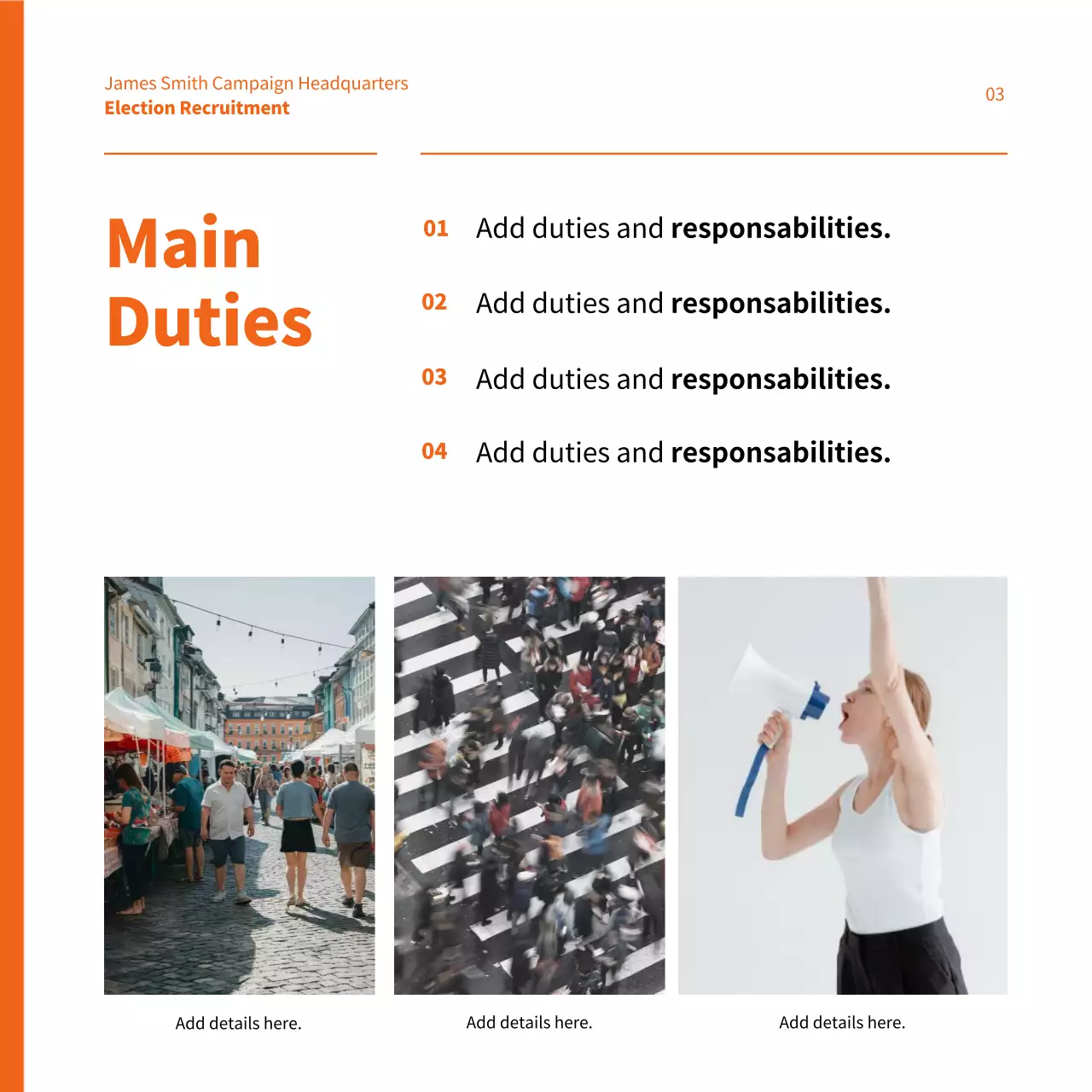 Orange Modern Election Promotion Instagram Carousel