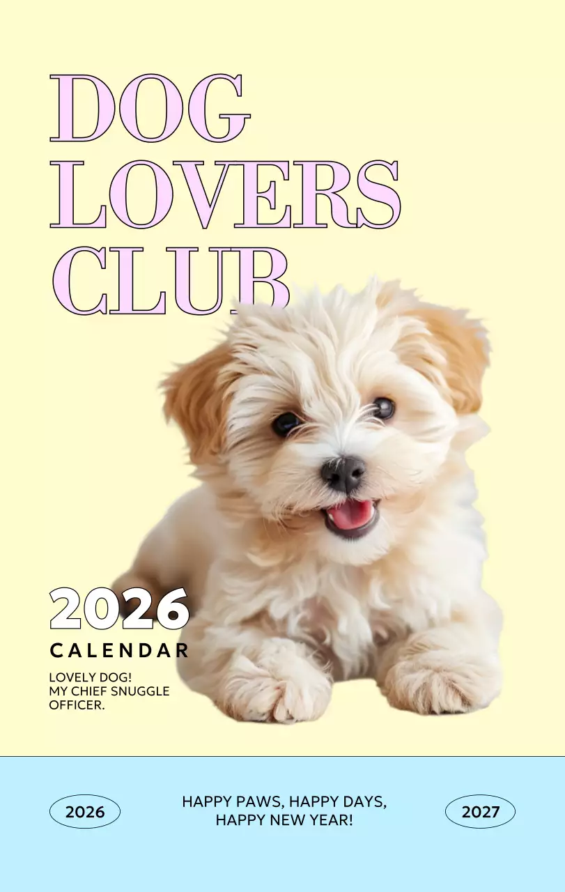 베이지 아기자기한 반려동물 캘린더
