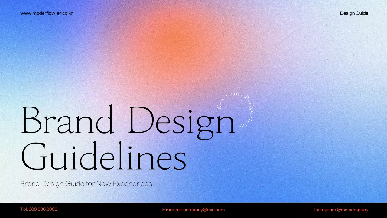 A clean red-and-blue brand guide presentation