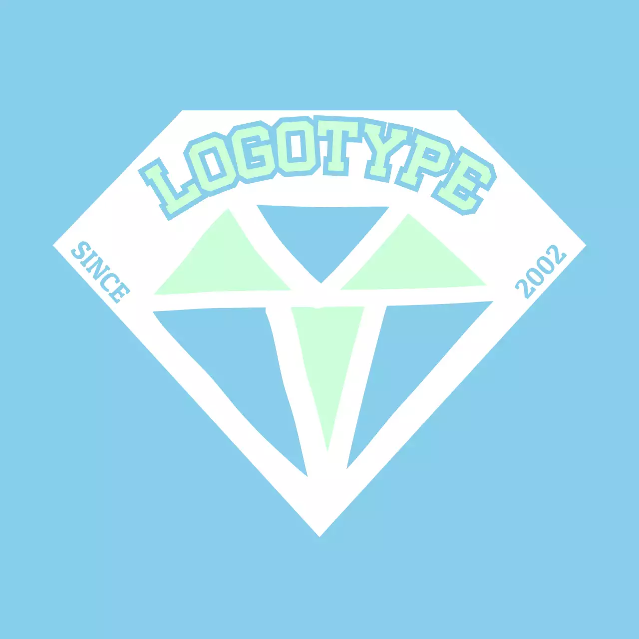 하늘색 심플 다이아 브랜드 홍보