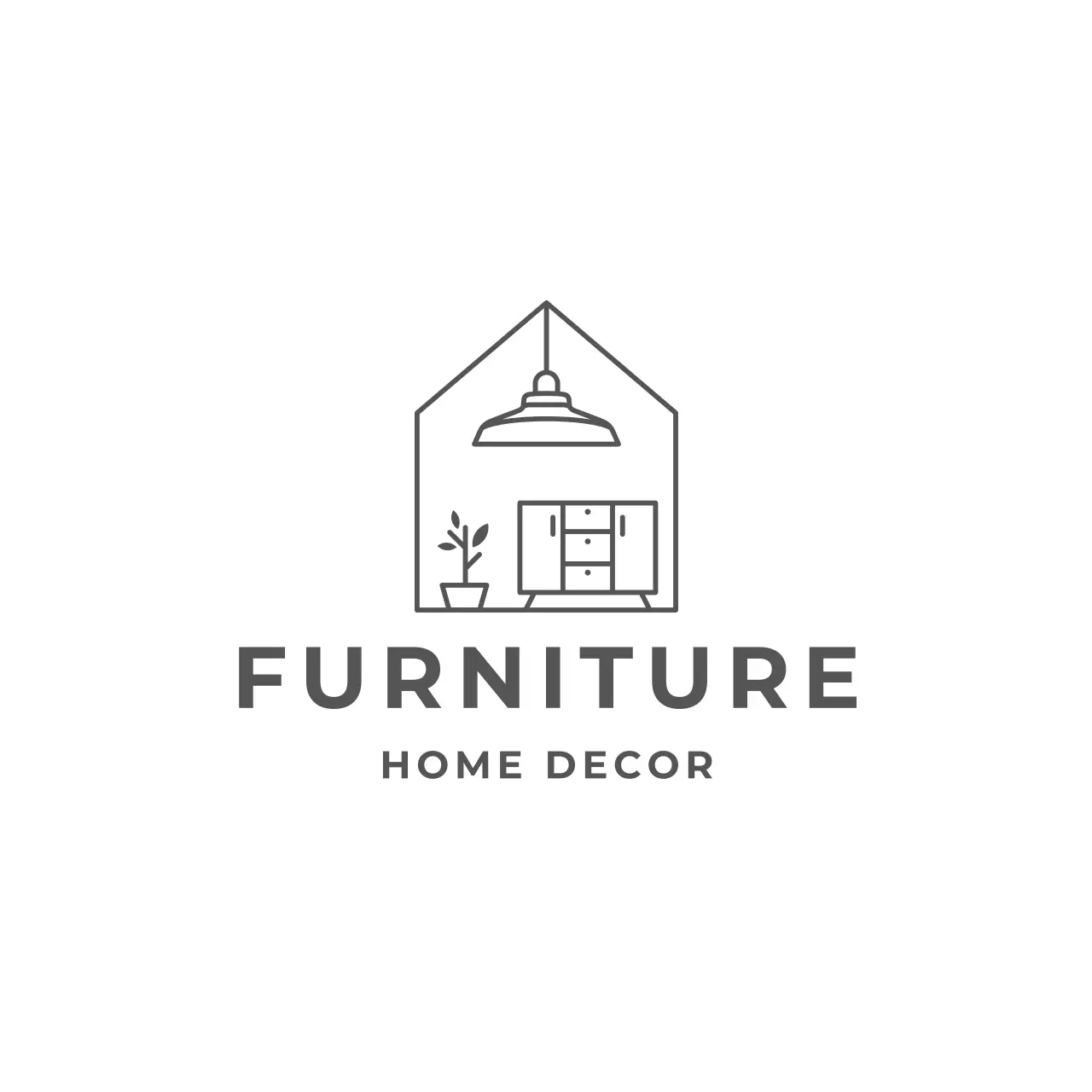 Grey minimalist home furniture logo design