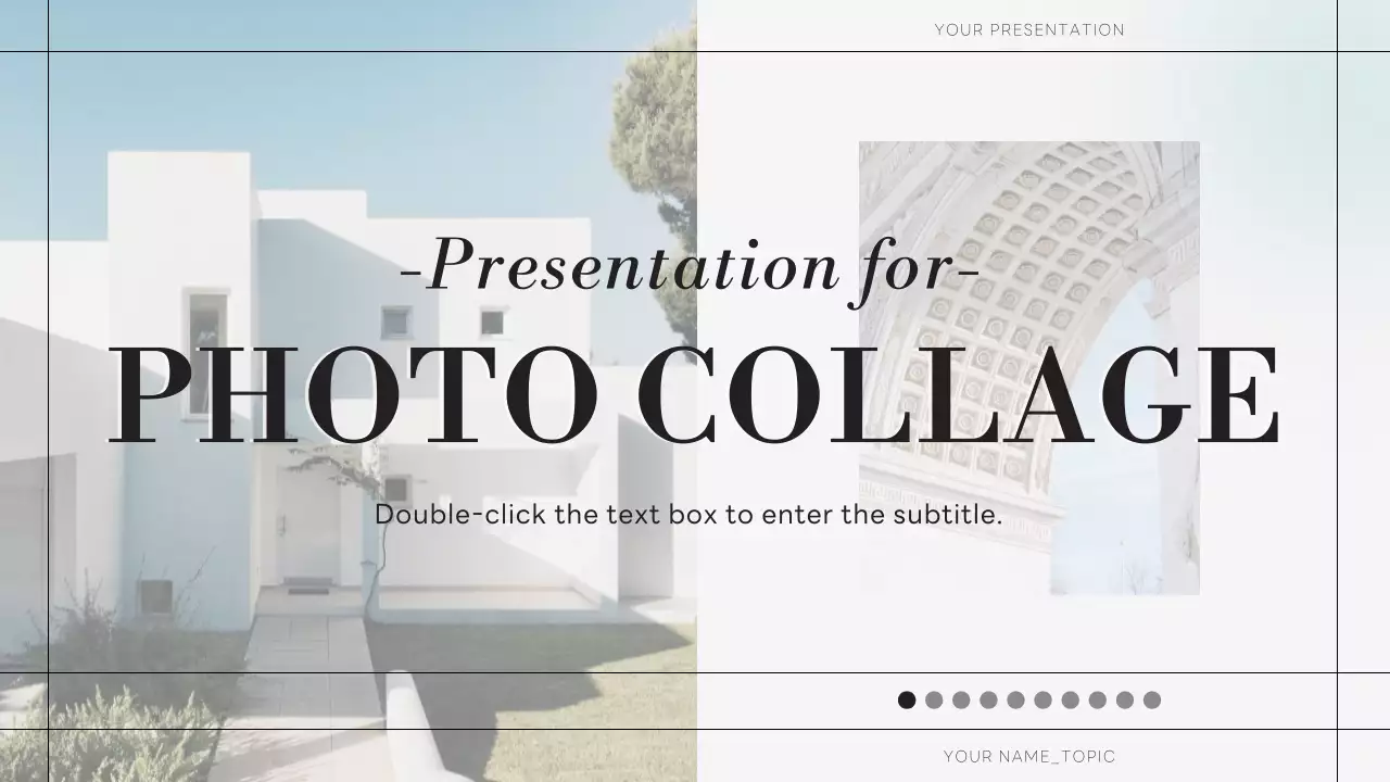 베이지와 검정색의 미니멀한 사진 콜라주 제안서