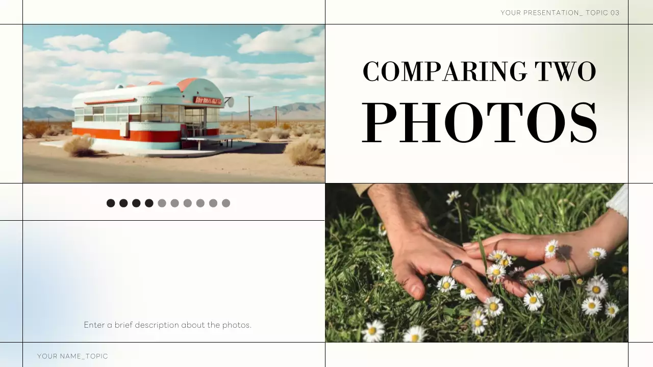 베이지와 검정색의 미니멀한 사진 콜라주 제안서