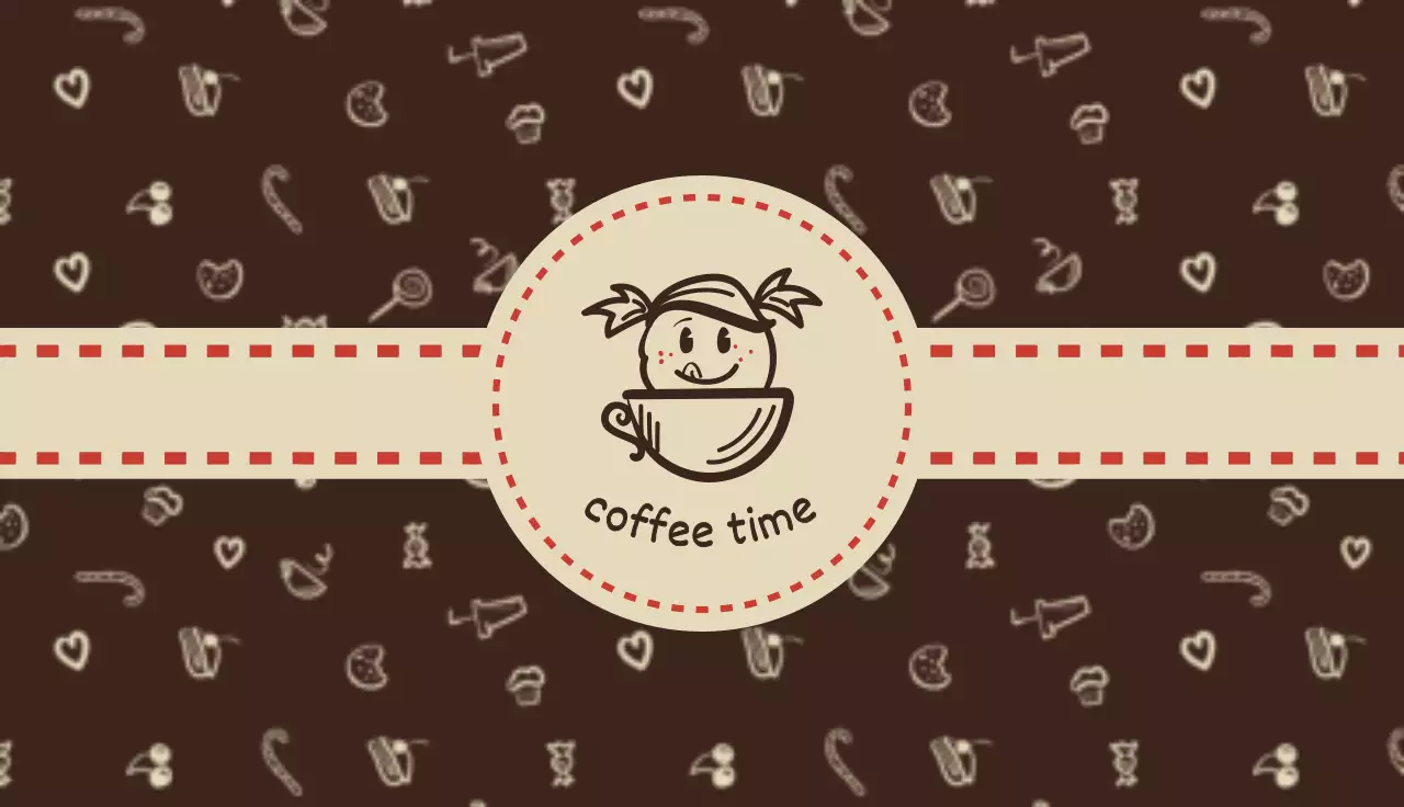 茶色 かわいい コーヒー 名刺